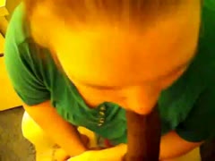 My long dark schlong is sucked in the bathroom by a petite 18-year-old white girlfriend.